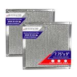 Air Filter Factory Replacement For WB6X486, WB06X10125, AF4271, G-5798 GE 7.75 x 9 x 0.09 Inches Microwave Oven Filter Aluminum Mesh Grease 12-Layer Vent Microwave Filter 2-Pack