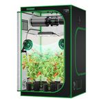 VIVOSUN 4x4 Grow Tent, 48"x48"x80" High Reflective Mylar with Observation Window and Floor Tray for Hydroponics Indoor Plant Growing for VS4000/VS4300