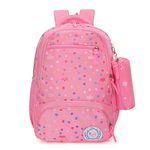 Tinytot College Backpack 26 Liter Stylish & Trendy (Pink color) Water Resistant High Storage School College Travel Backpack Bag With Pencil Pouch, For Girls & Women, 2nd Standard Onward, 18 Inch