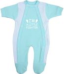 BabyPrem Premature Baby Little Fighter Sleepsuit 5.5-7.5lb Aqua 44-50cm