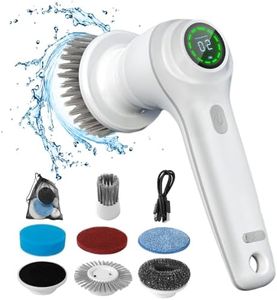 ZPQAODI Cepillo Limpieza Hogar con 7 Cabezas,Cepillo de Limpieza Eléctrico,Cepillo Electrico Limpieza Hogar,Cepillo de Limpieza Eléctrico Inalámbrico,Cepillo de Limpieza con Indicador LED para Hogar