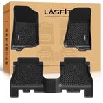 LASFIT Floor Mats for Jeep Wrangler JL Unlimited 4 Door 2018-2024 (Not Fit JK or 4XE), Non-Slip TPE Odorless Automotive Car Mats, Customized All Weather Floor Liners, 1st & 2nd Row Black