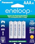 Panasonic BK-4MCCA4BA Eneloop AAA 2100 Cycle Ni-MH Pre-Charged Rechargeable Batteries, 4 Pack