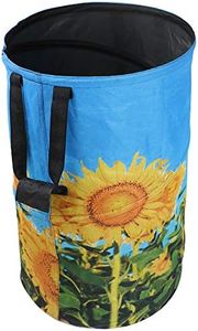 FLORA GUARD 32 Gallon Garden Bag - Reusable Pop-up Gardening Bag, Sun Flower Print Collapsible Canvas Portable Yard Waste Bag