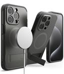 Ringke Alles for iPhone 15 Pro Max Case Back Cover, [Strong Magnet] [Built-in Kickstand] Shockproof Protection Bumper with Adjustable Angle Stand Compatible with Magnetic Accessories - Gun Metal