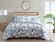 Tommy Bahama - King Comforter Set, Cotton Reversible Bedding with Matching Shams & Bedskirt, All Season Home Decor (Raw Coast Blue, King)