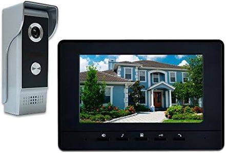 AMOCAM Wired Video Intercom System, 7 Inches Video Doorbell Door Phone System, HD Camera Kits Support Unlock, Monitoring, Dual-Way Intercom for Villa Home Office Apartment