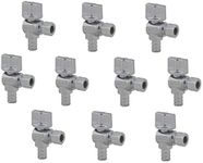 LD Longda Angle Stop Valve 1/2-inPEX x 3/8-in OD, Quarter Turn Water Shut Off Valve, Lead Free Brass Angle Stop Valve for Faucet , Toilet ,Ice Maker, Drinking Fountain and Dishwasher ( 4-Packs)