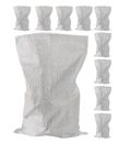 A&A SUPPLIES UK - 10 x Large Woven Rubble Builder White Rubbish Bags 60 X 100 CM Sacks - Strong Builders Garden Waste Bag - Heavy Duty Polypropylene PP DIY White Jumbo Sack 24.5 X 39" inches (10)