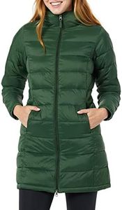 Amazon Essentials Women's Lightweight Water-Resistant Hooded Puffer Coat (Available in Plus Size), Dark Green, XX-Large
