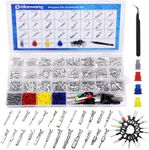 dakewang 899Pcs 24types Automotive Pin Connectors Kit, 1/1.5/1.8/2.2/2.3/2.8/3.5mm Male&Female Wire Pins, Non Insulated Wire Terminal Pin Kit.