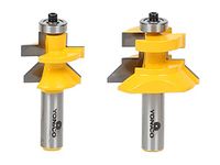 Yonico 15227 Matched Tongue and Groove V-Notch Router Bit Set 1/2-Inch Shank