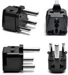 OREI South Africa, Botswana Power Plug Adapter, 2 in 1 USA Grounded Connection - Universal Socket - Type M - 4 Pack - Perfect for Cell Phones, Laptops, Chargers & More