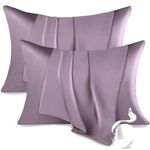 RAGGLE Set of 2 Satin Silk Pillowcase for Hair and Skin Standard Size 18"X 28" with Soft Breathable Smooth Cooling Pillow Covers for Sleeping or Pillow Protector (2, Rose Pink)