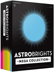 Astrobrights Mega Collection, Colored Paper, "Brilliant" 5-Color Assortment, 625 Sheets, 24 lb/89 gsm, 8.5" x 11 - MORE SHEETS! (91684)