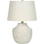 Monarch Specialties I 9730 LightingTable Lamp, Cream Concrete, Ivory/Cream Shade, Modern