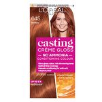 L’Oréal Paris Ammonia Free Semi-Permanent Hair Dye, 645 Amber Red, Glossy Hair Colour, Natural Looking Finish, For up to 28 Shampoos, Casting Crème Gloss, 1 Application