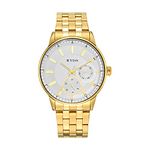 Titan Stainless Steel Analog White Dial Men's Watch-Np9441Ym01/Np9441Ym01, Band Color:Gold