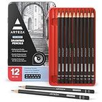 ARTEZA Professional Drawing Sketch Pencils Set of 12, Medium (6B - 4H), Art Supplies for Drawing Art, Sketching, Shading, for Beginners & Pro Artists