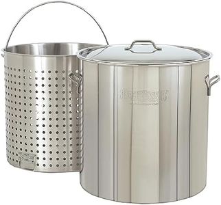 Bayou Classic 1102 102-qt Stainless Bayou Boiler w/Basket Includes Heavy Welded Handles Perforated Stainless Basket Perfect for Large Batch Cooking of Crawfish Crabs Shrimp Lobster and More