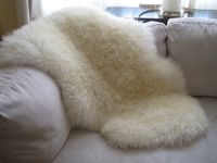 INDIGOSILK Genuine Natural Ivory Sheepskin Rug by Indigo Silk (Super Large)