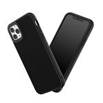 RHINOSHIELD Case Compatible with iPhone 11 Pro Max | SolidSuit-Shock Absorbent Slim Design Protective Cover with Premium Matte Finish 3.5M/11ft Drop Protection Changeable Camera Rings - Carbon Fiber