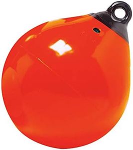 TAYLOR MADE PRODUCTS Tuff End Buoy, Orange (18") – Flexible, Strong, Marine-Grade Vinyl Buoy for 25-40 Foot Boats – Easy-to-use, Trivalve™ Inflates with Standard Ball Pump – 2020108090