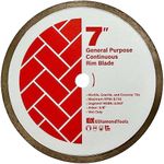 7" Diamond Saw Blade for Stone and Ceramic Tile, 10mm Segment Height, Wet Only, 5/8" Arbor