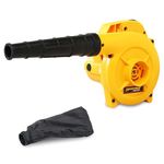 TOMAHAWK® T 870 Cord Yellow Air Blower with Dust Bag (1.8m) – 600W, 16500 RPM Single Speed Powerful Handheld Blower – Ideal for Lawn Care, Snow Blowing, and Dust Cleaning