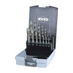 Ruko HSS Machine Tap Set in Plastic Case, Bright Finish, 14 Pieces, R245048RO