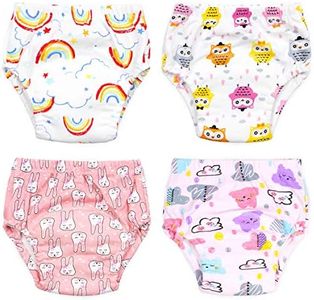 Max Shape Potty Training Pants Girls 2T,3T,4T,Toddler Training Underwear for Baby Girls 4 Pack White 2T