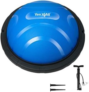 Yes4All Upgraded Premium Half Ball Balance Trainer with Hook, Stability Ball for Exercise, Home Gym Full Body Workouts - Blue/Black