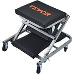 VEVOR Z-Creeper Seat, 2 in 1 Rolling Folding Car Creeper/Stool, 300 lbs Capacity Mechanic Creeper, Low Profile Creeper with 6 pcs Wheels for Garage, Shop, Auto Repair, Lay Down or Sit, Black