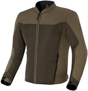 SHIMA OPENAIR Motorcycle Jacket for Men - Lightweight Breathable Summer Mesh Mens City Biker Jacket with CE Back Shoulder Elbow Armor Pads Width Adjustment (Brown, M)