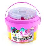 So Slime Mix'in sime bucket | Ready to Play, Multicolour Slime Bucket | 3 colours availible, comes with cute add-in decorations| Gift for kids 6+