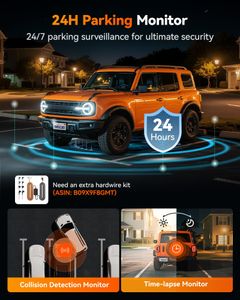 WOLFBOX X3 2.5K Dash Cam Front and Rear – 60FPS, WiFi, GPS, 64GB Card