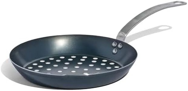 Made In Cookware - 11" Blue Carbon Steel Grill Frying Pan - (Like Cast Iron, but Better) - Professional Cookware - Crafted in France - Induction Compatible