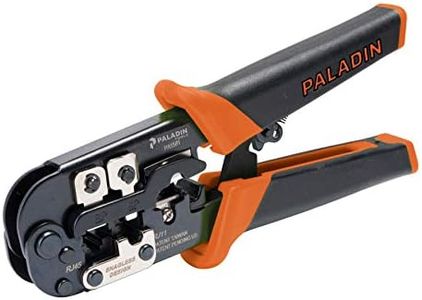 Paladin Tools PA1561 Professional Data Cable Crimper | Cut & Strip CAT5 CAT5E CAT6 | RJ45 RJ11 RJ12 RJ22 | POE Ethernet (Professional Grade)
