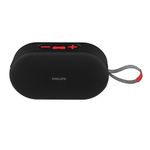 PHILIPS Audio TAS1400BK Wireless Bluetooth Speaker with Deep Bass, Passive Radiator, 12W Sound Output, 1200mAh Rechargable Battery, RGB Light Modes, 10H Playtime, Supports TF/USB/BT Modes (Black)