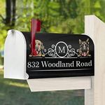 Dog Family Name House Address Magnetic Mailbox Cover, Personalized Mailbox Cover