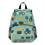 Tractors Seamless Kids Kids Backpack for Toddlers, Kid's Backpack for Boys Girls, Kindergarten Preschool Nursery Travel Bag