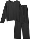 Ekouaer Womens Ribbed Knit Lounge S