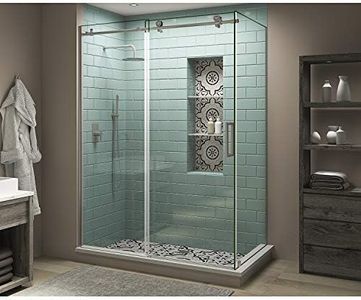 Aston SEN984EZ.UC-SS-603680-R Coraline XL Shower Enclosure, Brushed Stainless Steel, Clear-Right