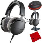 beyerdynamic 729906 DT 700 PRO X Closed-Back Studio Headphones for Recording & Monitoring Bundle with Deco Gear Full-Sized Headphone Case, Headphone Stand and Microfiber Cleaning Cloth