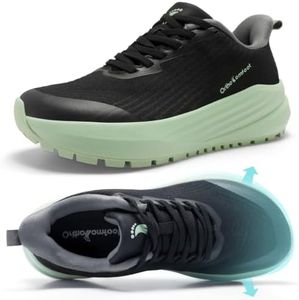 Women's Orthopedic Wide Toe Box Outdoor Hiking Shoes, Arch Support Flat Feet Diabetic Sneakers, Non Slip Breathable Plantar Fasciitis Lightweight Casual Daily Walking Shoes, Black Size 11
