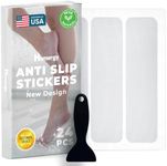 Homergy Anti Slip Shower Stickers 24 PCS, Invisible Non-Slip Shower Strips for Adults, Premium Adhesive Bath Tub Stickers (Clear)