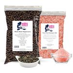 Premium Himalayan Pink Salt (1kg) & Peppercorns For Grinder Refill (1kg) | Duo Pack Perfect For Salt & Pepper Grinder Refill | 100% Pure, Vegan, Gluten-Free | Easy, Convenient Resealable Pouches