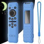 Oboe Silicone Tv Remote Cover Compatible with Samsung Smart Tv Remote 2023 Model TM-2360 E Remote Protective Open Key Case with Lanyard (E-Glow in Dark Blue) [Remote NOT Included]