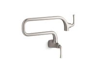 KOHLER 22066-VS Graze Wall-Mount Pot Filler, Pot Filler Faucet, Kitchen Sink Pot Filler Faucets, Vibrant Stainless