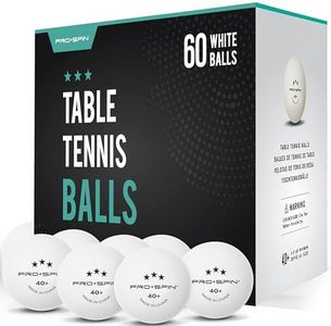 PRO SPIN Ping Pong Balls - White 3-Star 40+ Table Tennis Balls (Pack of 60) | High-Performance ABS Training Balls | Ultimate Durability for Indoor/Outdoor Ping Pong Tables